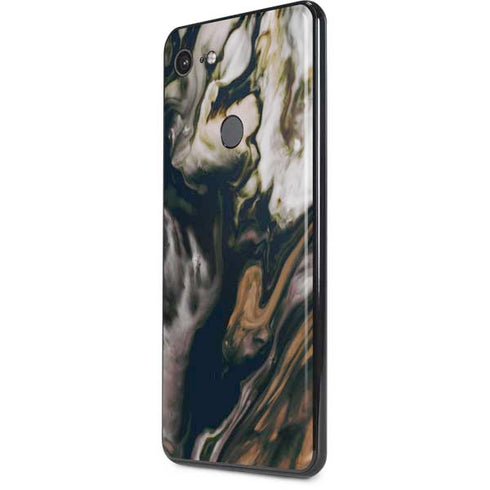Copper and Black Marble Ink Google Pixel 3 XL Skin